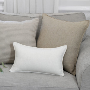 Large Desert Sand Linen Cushion 55cm, a comfortable interior accessory designed to add colour and texture