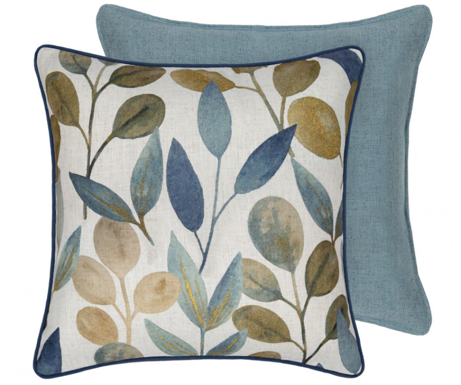Large Denim Blue Linen Cushion 55cm