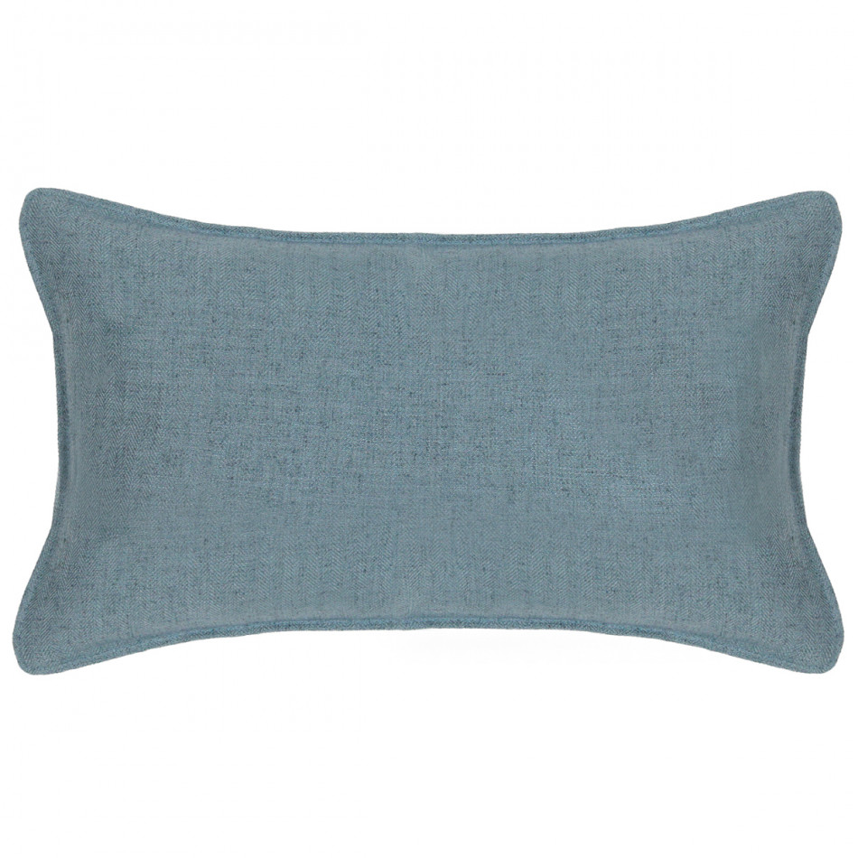 Lumbar Denim Blue Linen Cushion, a decorative soft furnishing for a sofa, chair or bed