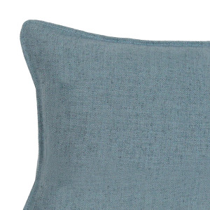 Lumbar Denim Blue Linen Cushion, shown as a soft decorative accent for layering on seating or a bed