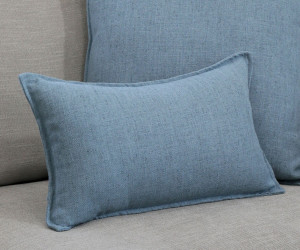 Lumbar Denim Blue Linen Cushion