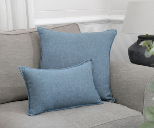 Lumbar Denim Blue Linen Cushion