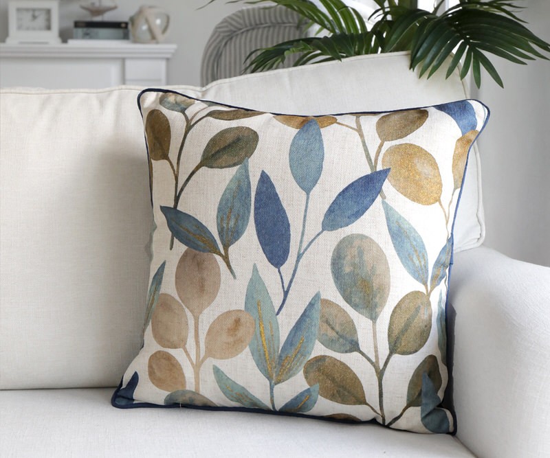 Lakewood Leaves Linen Cushion