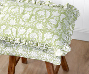Lumbar Sylvie Apple Green Reversible Cushion