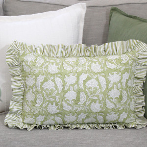 Lumbar Sylvie Apple Green Reversible Cushion