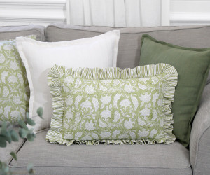 Lumbar Sylvie Apple Green Reversible Cushion