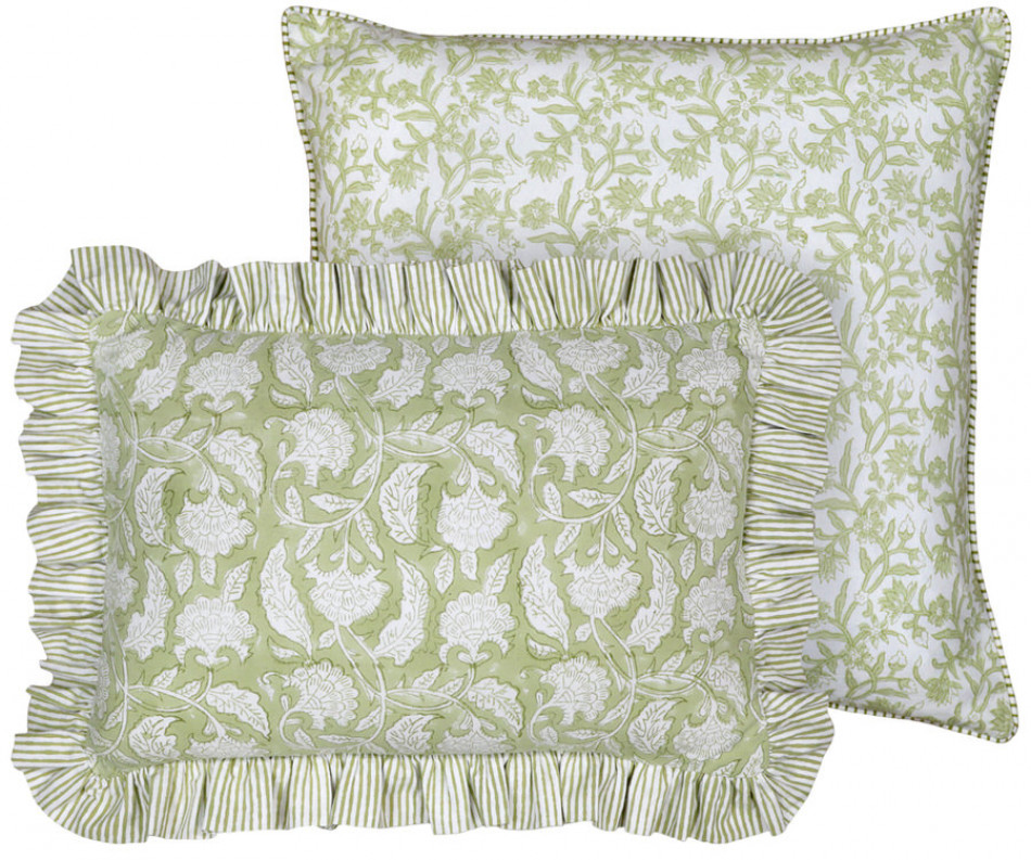 Sylvie Apple Green Reversible Cushion