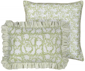 Sylvie Apple Green Reversible Cushion