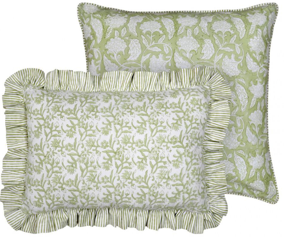 Lumbar Sylvie Apple Green Reversible Cushion