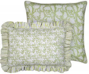 Lumbar Sylvie Apple Green Reversible Cushion