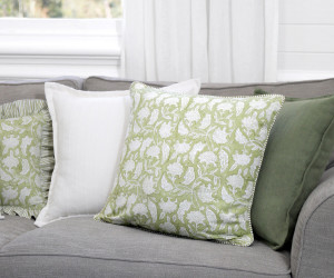Sylvie Apple Green Reversible Cushion