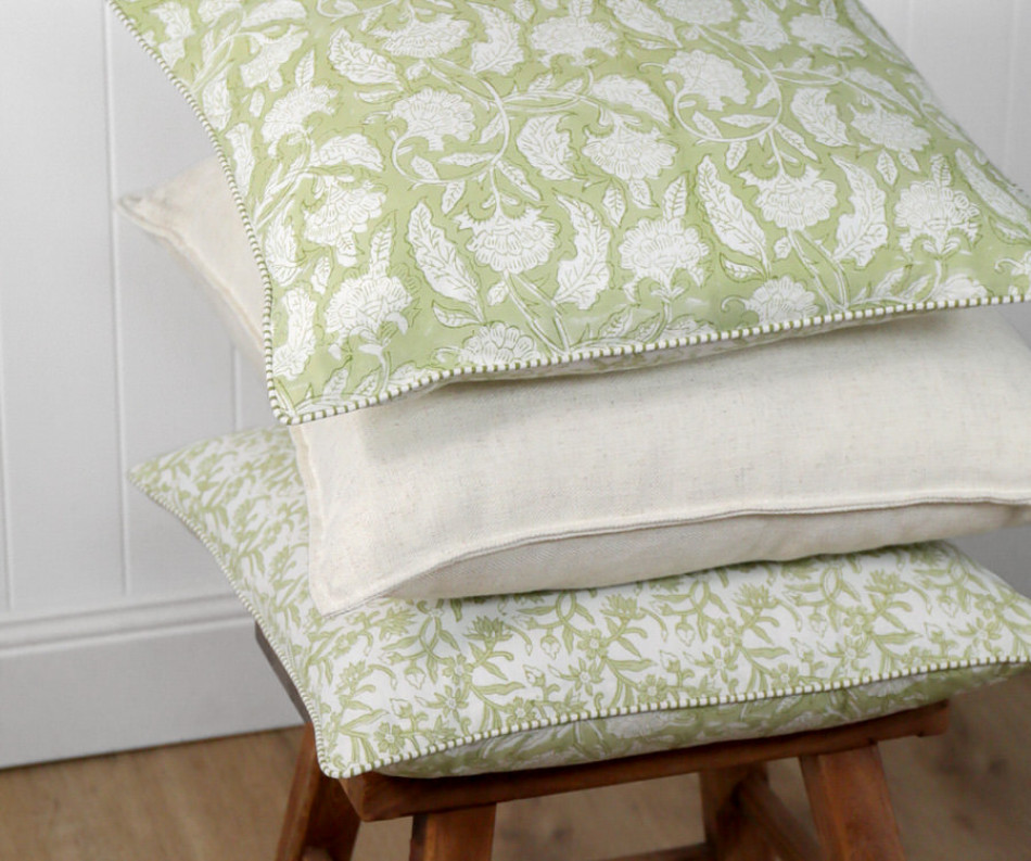 Sylvie Apple Green Reversible Cushion