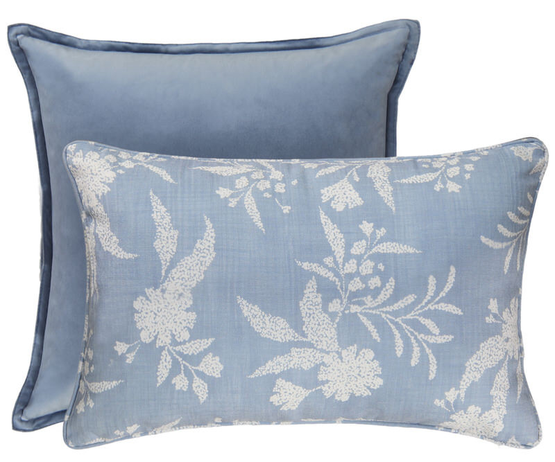 Carmen Denim Blue Floral Cushion