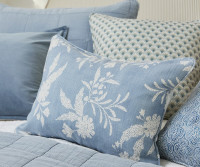 Carmen Denim Blue Floral Cushion