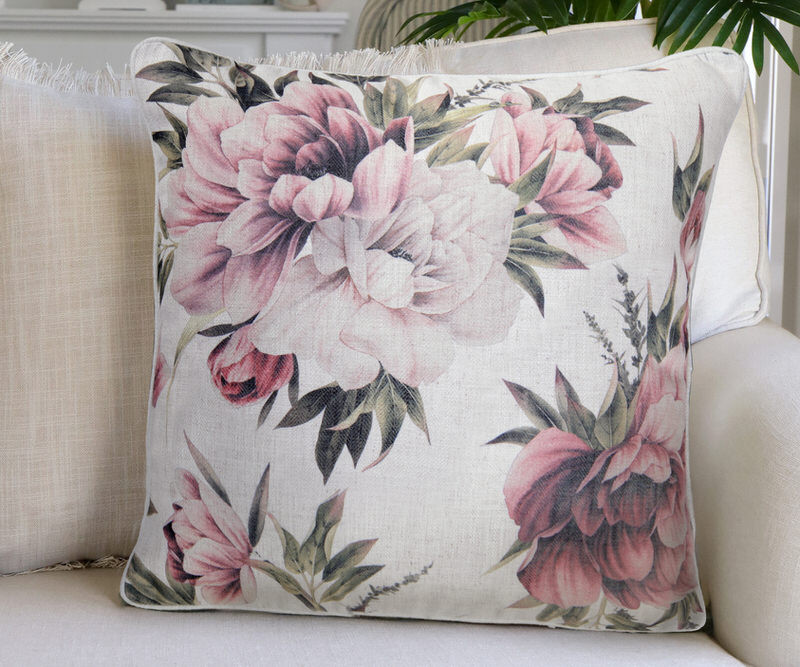 Isabella Pink Peony Roses Cushion