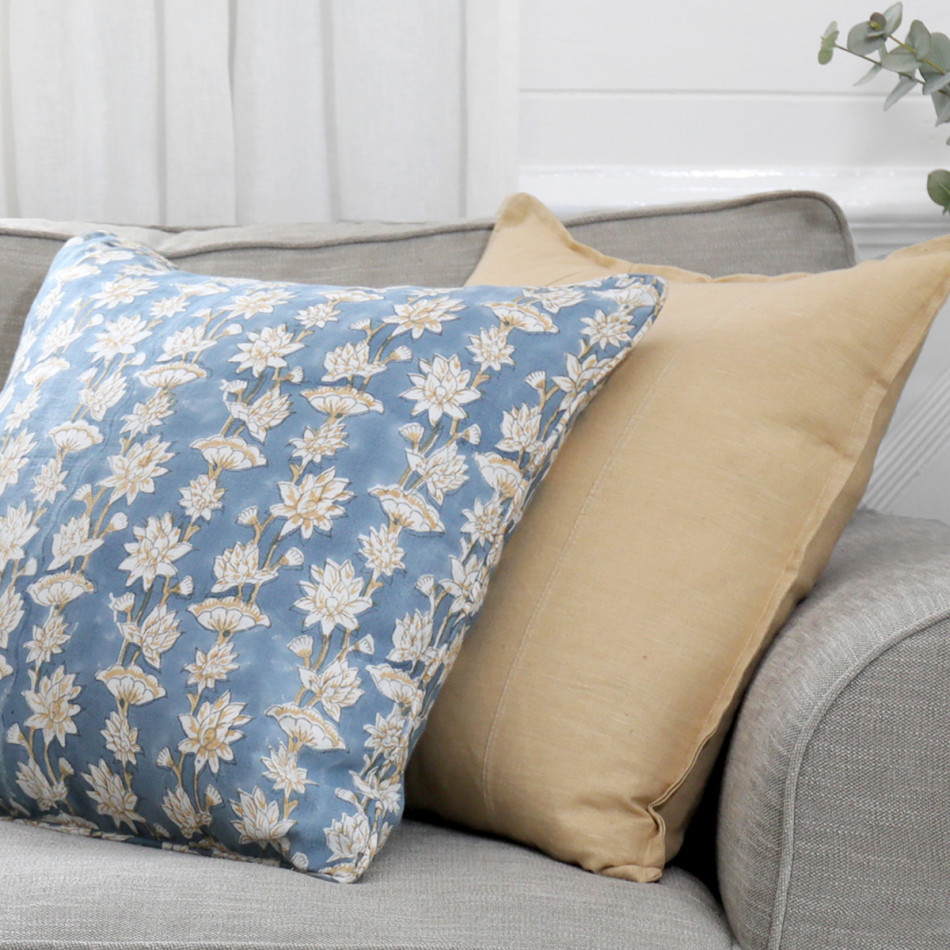 Golden Wheat Pure Linen Cushion, a comfortable interior accessory designed to add colour and texture