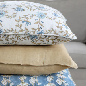 Tahlia Meadow Flower Linen Cushion, a decorative soft furnishing for a sofa, chair or bed