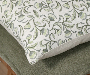 Green Madrigal Blockprint Floral Cushion