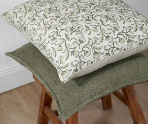 Green Madrigal Blockprint Floral Cushion