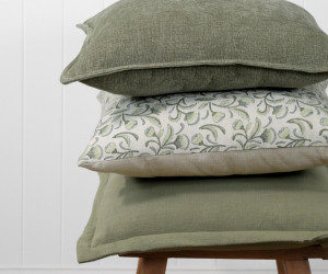Green Madrigal Blockprint Floral Cushion