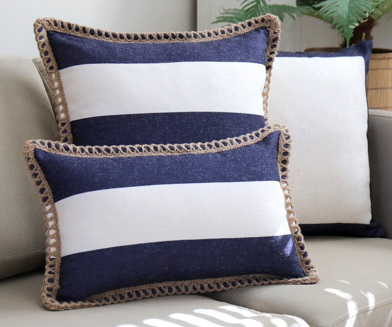 Hampton Bays Jute Edge Cushion Square Beautiful home decor at