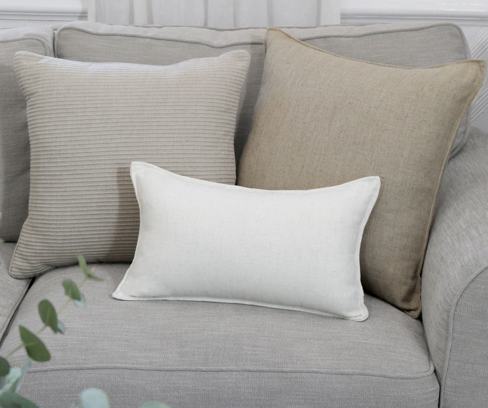 Lumbar Oatmeal Cushion - Herringbone