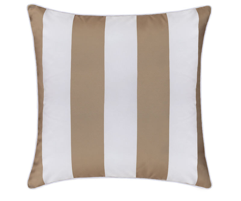Caramel Latte Stripe Outdoor Cushion