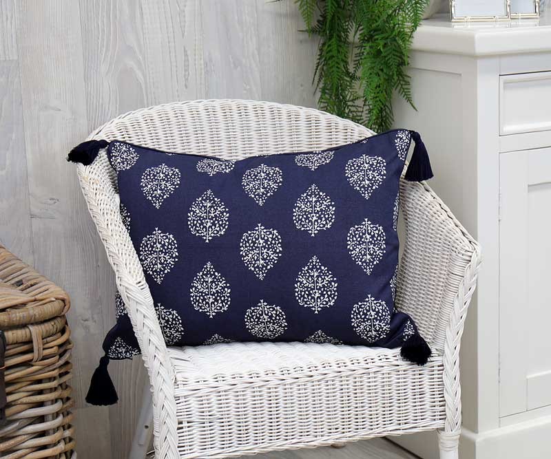 Avalon Navy Tassel Cushion