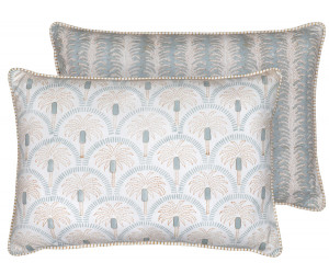 Lumbar Palmetto Reversible Coastal Blue Cushion