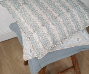 Palmetto Reversible Coastal Blue Cushion