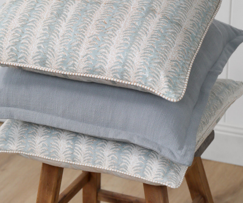 Palmetto Reversible Coastal Blue Cushion