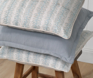 Palmetto Reversible Coastal Blue Cushion