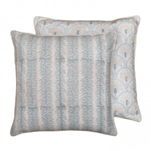 Palmetto Reversible Coastal Blue Cushion