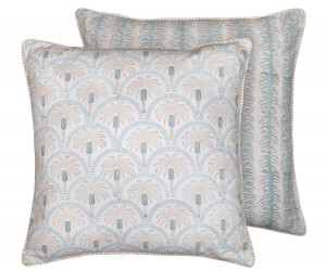 Palmetto Reversible Coastal Blue Cushion