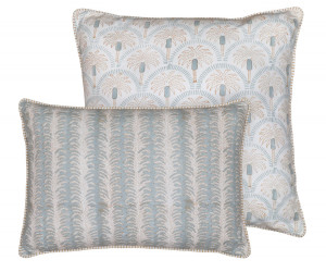 Lumbar Palmetto Reversible Coastal Blue Cushion