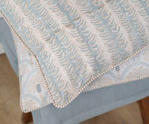 Lumbar Palmetto Reversible Coastal Blue Cushion