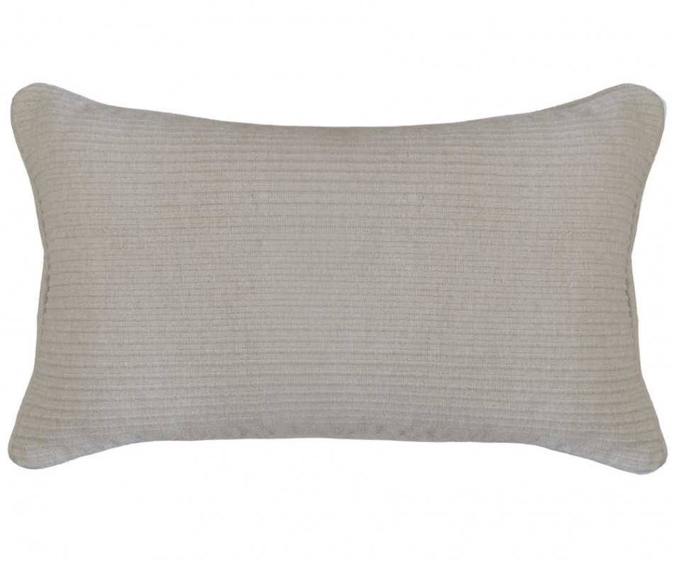 Lumbar Taupe Linden Ribbed Cushion