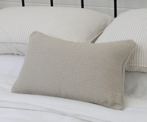 Lumbar Taupe Linden Ribbed Cushion