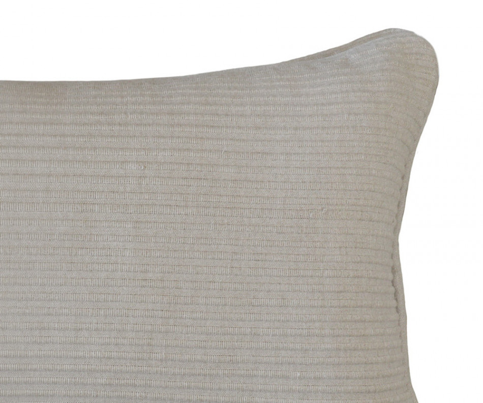 Lumbar Taupe Linden Ribbed Cushion