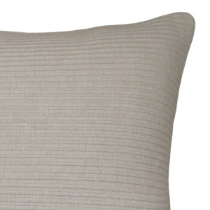Taupe Linden Ribbed Cushion 50cm, shown as a soft decorative accent for layering on seating or a bed