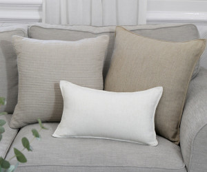 Taupe Linden Ribbed Cushion 50cm