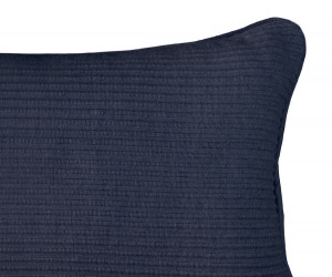 Lumbar Navy Linden Ribbed Cushion