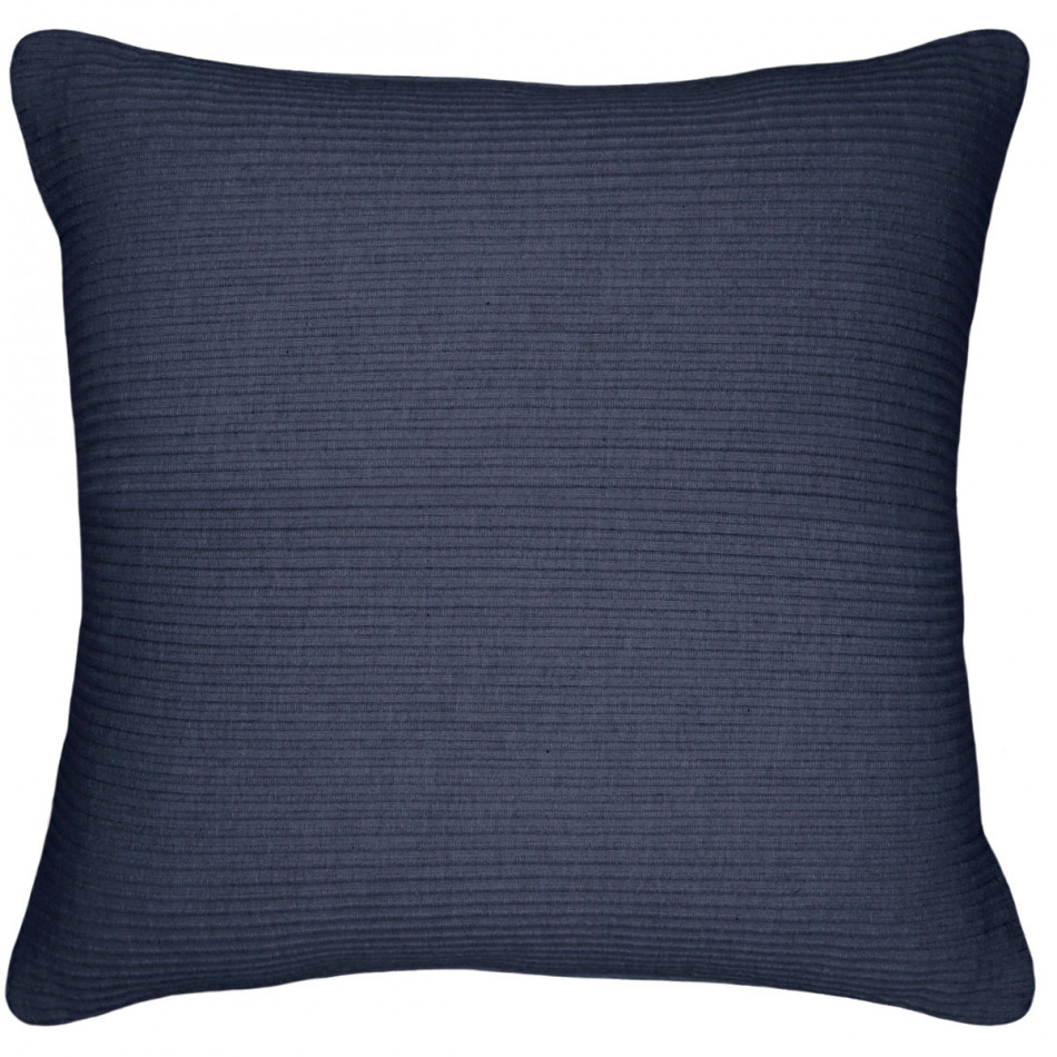 Navy Linden Ribbed Cushion 50cm