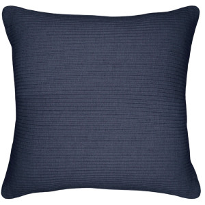 Navy Linden Ribbed Cushion 50cm