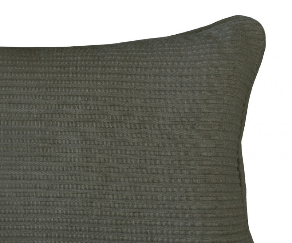 Lumbar Olive Green Linden Ribbed Cushion
