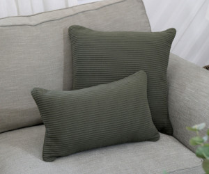Olive Green Linden Ribbed Cushion 50cm