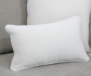 Lumbar White Linden Ribbed Cushion