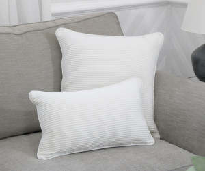 White Linden Ribbed Cushion 50cm