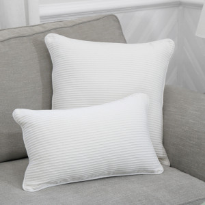 White Linden Ribbed Cushion 50cm, a decorative soft furnishing for a sofa, chair or bed