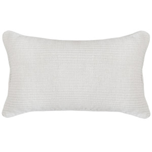 Lumbar White Linden Ribbed Cushion, a decorative soft furnishing for a sofa, chair or bed